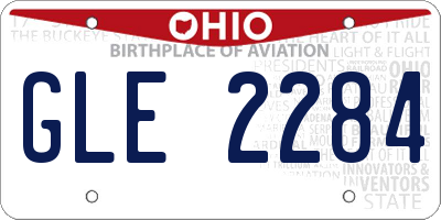 OH license plate GLE2284