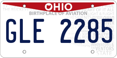 OH license plate GLE2285