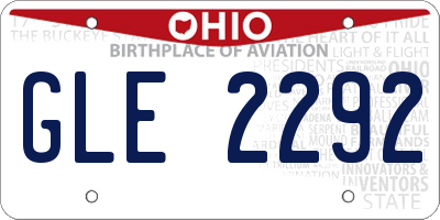 OH license plate GLE2292