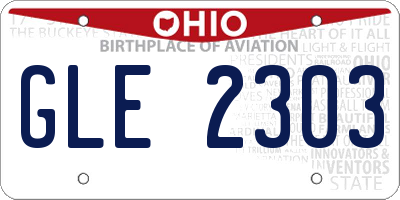 OH license plate GLE2303