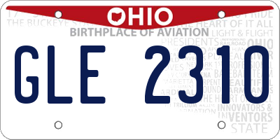 OH license plate GLE2310