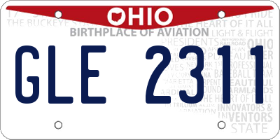 OH license plate GLE2311