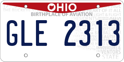 OH license plate GLE2313
