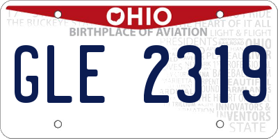 OH license plate GLE2319