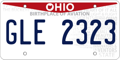 OH license plate GLE2323