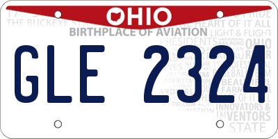 OH license plate GLE2324