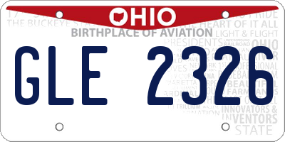 OH license plate GLE2326