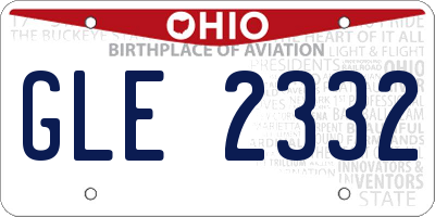 OH license plate GLE2332
