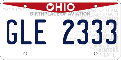 OH license plate GLE2333