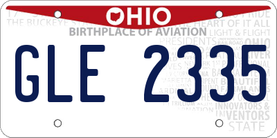 OH license plate GLE2335