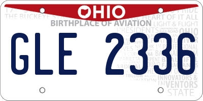 OH license plate GLE2336