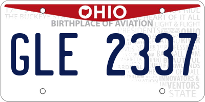 OH license plate GLE2337
