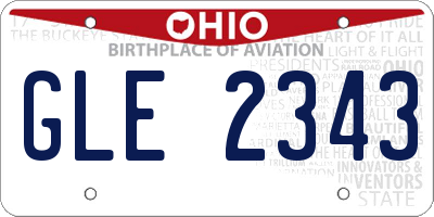 OH license plate GLE2343