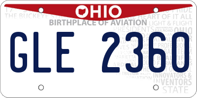 OH license plate GLE2360
