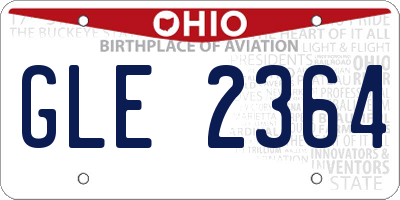 OH license plate GLE2364