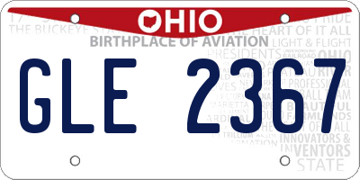 OH license plate GLE2367