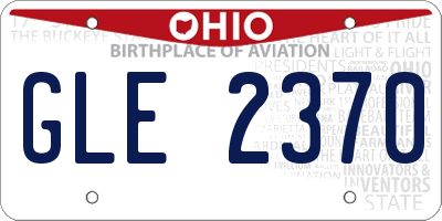 OH license plate GLE2370