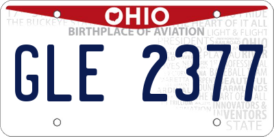 OH license plate GLE2377