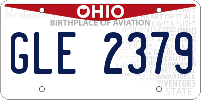 OH license plate GLE2379
