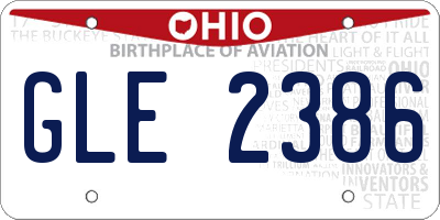 OH license plate GLE2386