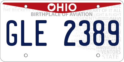 OH license plate GLE2389