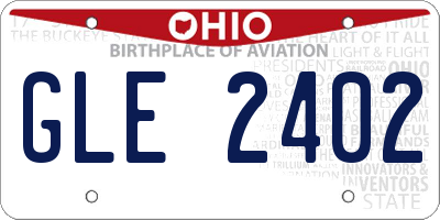 OH license plate GLE2402
