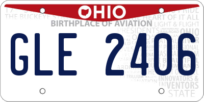 OH license plate GLE2406