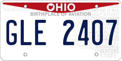 OH license plate GLE2407