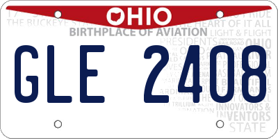 OH license plate GLE2408