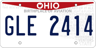 OH license plate GLE2414