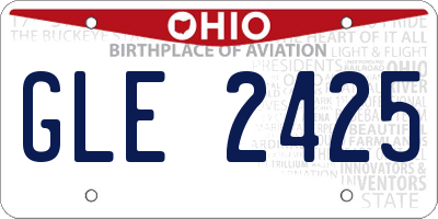 OH license plate GLE2425