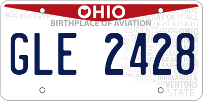 OH license plate GLE2428