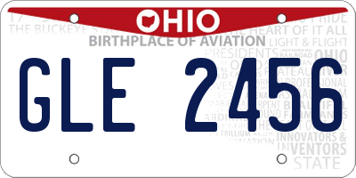 OH license plate GLE2456