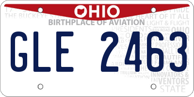 OH license plate GLE2463