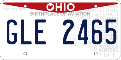OH license plate GLE2465