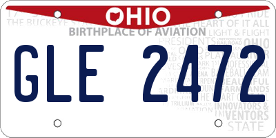 OH license plate GLE2472