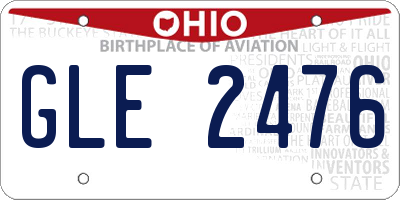 OH license plate GLE2476