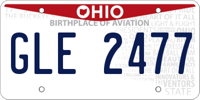 OH license plate GLE2477