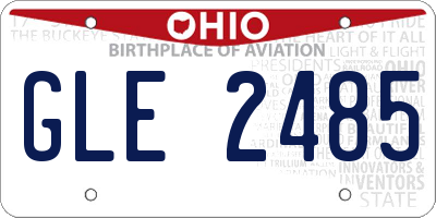 OH license plate GLE2485