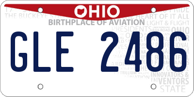 OH license plate GLE2486
