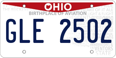 OH license plate GLE2502
