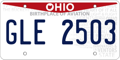 OH license plate GLE2503