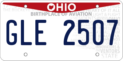 OH license plate GLE2507