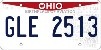 OH license plate GLE2513