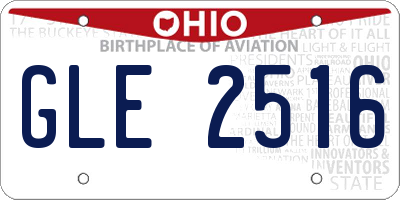 OH license plate GLE2516