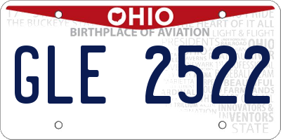 OH license plate GLE2522