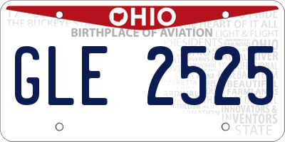 OH license plate GLE2525