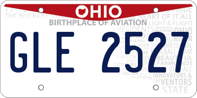 OH license plate GLE2527