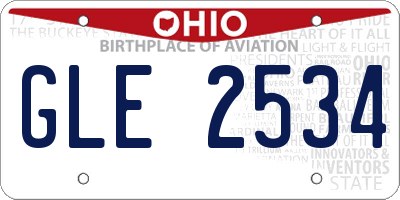 OH license plate GLE2534