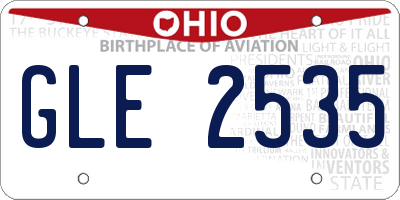 OH license plate GLE2535